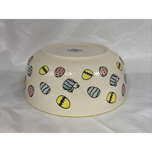 NEW PEANUTS SNOOPY EASTER BEAGLE & EGG LARGE SERVING BOWL - Picture 8 of 11